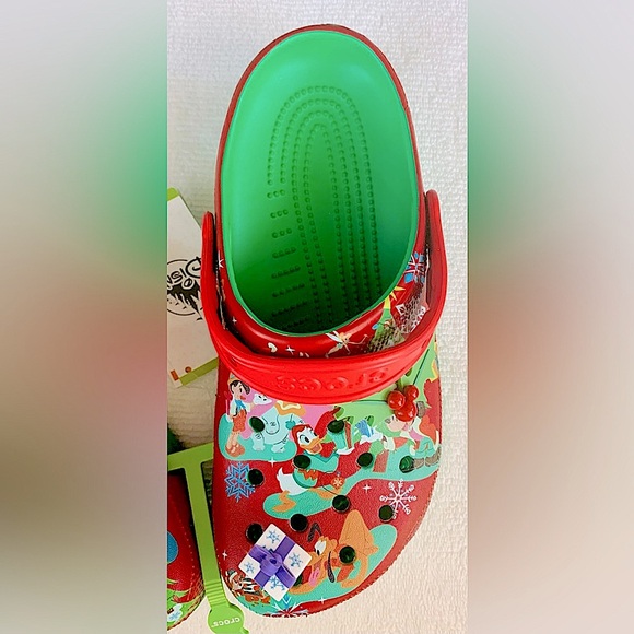 Disney Parks Christmas Holiday Crocs Classic Clog (Men 6/Women 8) - Picture 5 of 8
